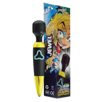 Celebrity Knights Rechargeable Wand Jewel Black & Gold Vibrator 
